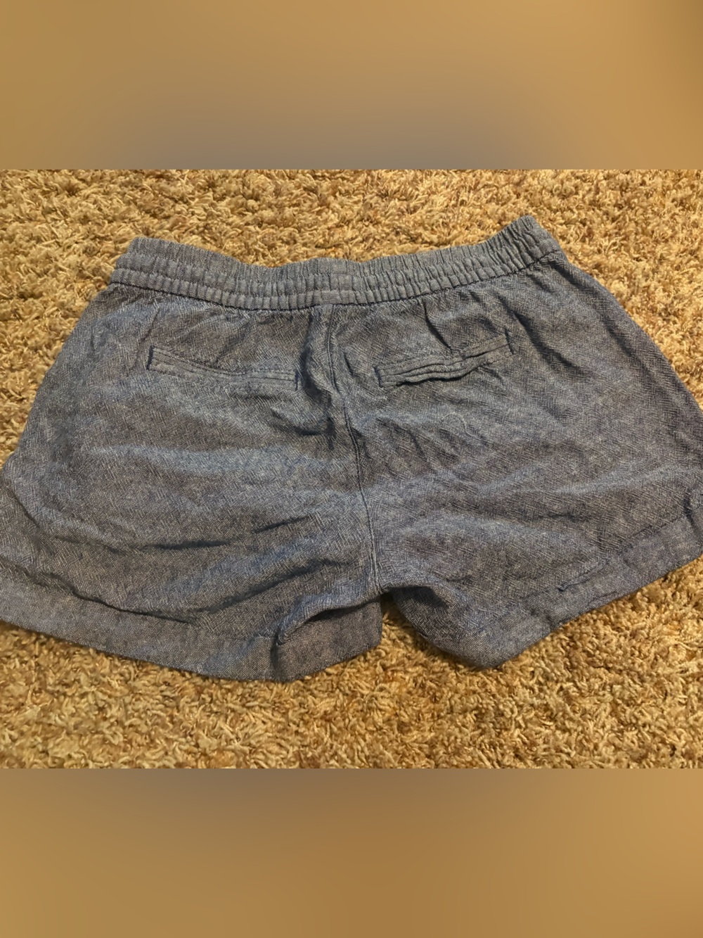 🔴10/$10! Old Navy Blue Drawstring Linen-Blend Shorts - Picture 3 of 3